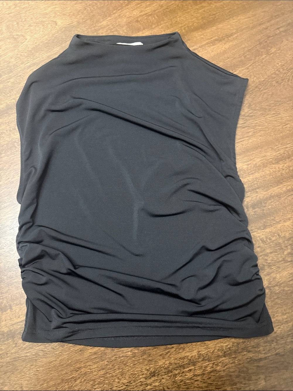 H&M Black Sleeveless Ruched Tank Top